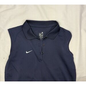 Nike Dri-FIT  Sleeveless Golf Polo Shirt Women's Medium Navy Blue‎